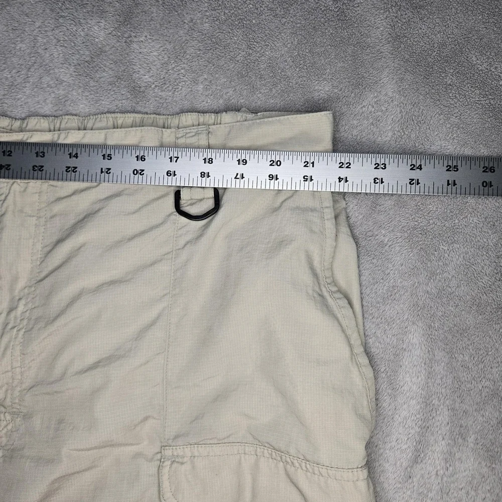 Columbia PFG Cargo Shorts Mens 2XL Beige Nylon Elastic Waist Fishing Hiking